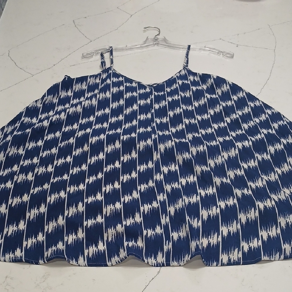 Mini Sun Dress Navy And White Desing, Sz Small, Flowy Ovesized, Gentle Used. - Picture 5 of 8
